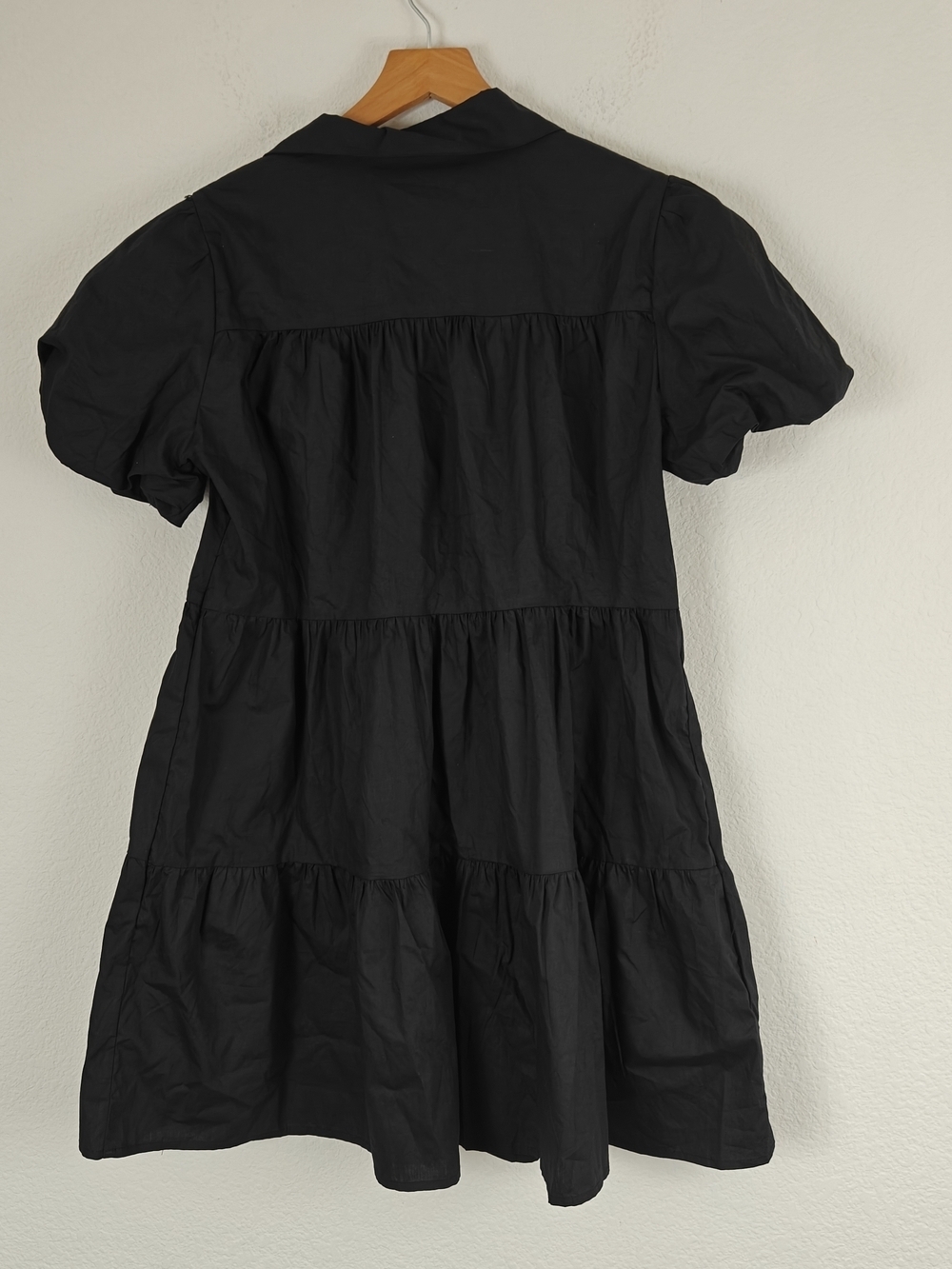 Lula the Label Black Sequin Football Shirt Dress Game Day Glam Puff Sleeve Mini - Picture 13 of 16